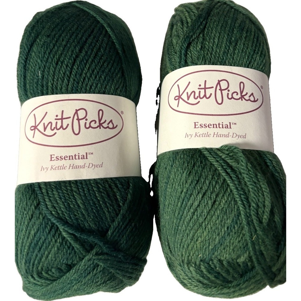 Knit Picks Essential Ivy Kettle Hand DyedYarn 2 Skeins MerinoWool Fingering462yd
